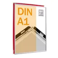 SPRINTIS Fenster-Klapprahmen A1 in Silber, selbstklebender,doppelseitiger Klapprahmen aus Aluminium, inklusive Konterrahmen fürden Außeneinsatz