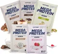 Energybody Systems Mega Protein Probierpaket Eiweißpulver, Whey Protein und Casein Pulver, 5 er, aspartamfrei, ideal für unterwegs und zum Testen, 5x25 g