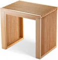 MyFatGorilla Hockerbank mit Stauraum aus Bambus – Sitzhocker Holz für Bad, Flur, Schlafzimmer (Holzhocker 45x33x43 cm – Stabiler Badezimmerhocker bis 250 kg belastbar)