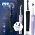 Oral-B Vitality Pro D103 Duo | Elektrische Zahnbürste | 2 Handstücke | 3 Putzmodi | Schwarz/Lila