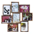 levandeo Bilderrahmen 8 Fotos 13x18 Schwarz Kupfer Gold Fotogalerie Glas Collage Wanddeko Galerierahmen Wohndeko