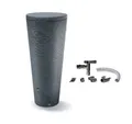 Kreher Regentonne "TUBO" 320 Liter in Grau (Granit Optik) mit Füllautomat und Wasserhahn, 320 l, Frostsicher