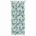 Garten Vorhang Blätter Schlaufen Wasserdicht Grün Weiß 260 x 155 cm Außenvorhang