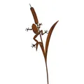 Gartenstecker Rost Frosch im Schilf 101 cm Edelrost Gartendeko Rostdeko Metall