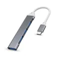 4-Port USB 3.0 Hub, High-Speed Typ-C Splitter, 5Gbps für PC & Zubeh