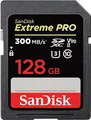 SanDisk Extreme PRO SDHC UHS-II Speicherkarte V90 128 GB (300 MB/s, 8K-, 4K- und Full-HD-Videoaufnahmen, RescuePRO Deluxe, stoßsicher, temperaturbeständig, wasserdicht und röntgensicher)
