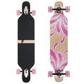 FunTomia Longboard mit 1 Flex Stufen Skateboard Drop Through Cruiser Komplettboard Mach1 Speed Kugellager T-Tool