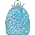 Kinderrucksack Glitzer Pailletten Mädchen, Prinzessinenrucksack Kinder klein, 24x22x8cm, 4L, Glitzerschleife Blau