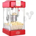 VEVOR Popcornmaschine, 300 W Popcornmaschine, 2,5 oz Kessel macht 4 QT pro Ladung, Tisch-Popcornmaschine mit PP-Tür, inkl. 2 Schaufeln und Tablett, Kino-Stil, rot
