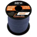 GO!elements Abspannleine Paracord 550 - 4mm, Paracord 550 aus reißfester Nylonschnur blau|grau 30m