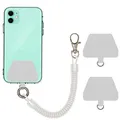 COCASES Handyband mit flexiblem Spiralkabel, universale Lanyard Schlüsselband Schlüsselanhänger kompatibel mit iPhone/Samsung/Huawei(2 Einlagen, Durchsichtig)