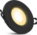 SSC-LUXon BEDA LED Downlight IP65 Einbauspot schwarz - Strahler 4W fourSTEP Birne warmweiß - Helligkeit in 4 Stufen über Lichtschalter regelbar