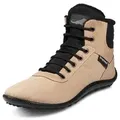 Leguano KOSMO Barfußschuh, Bequemschuh, Schnürboots mit einzigartiger Halbkugel-Laufsohle beige 37 EU