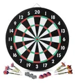 Stagecaptain Dartscheibe DBP-1810 BullsEye Papier-Dartscheibe, (Dartboard-Set, 18-tlg., inkl. 6 Dartpfeilen und 12 Flights), Steeldartscheibe aus Paper, zweiseitig bespielbar