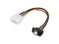 Adapter-Kabel 4-pin Molex auf 15-pin SATA Winkel-Stecker mit Clip Schwarz 15cm