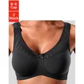 Soft-BH NUANCE, Damen, Gr. 80, Cup B, schwarz-weiß (weiß, schwarz), Jersey, Obermaterial: 85% Baumwolle, 10% Polyamid, 5% Elasthan, klassisch, BHs, ohne Bügel, mit schickem Streifenmaterial
