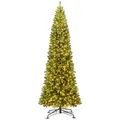 COSTWAY 360 cm Künstlicher Weihnachtsbaum, Tannenbaum mit Beleuchtung, 1030 warmweißen LED-Lichtern & 2536 PVC Zweigspitzen, Christbaum groß