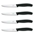 4er Set Victorinox Steakmesser Pizzamesser Küchenmesser Grill 11 cmBBQ SCHWARZ
