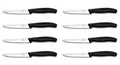 8er Set Victorinox Steakmesser Pizzamesser Küchenmesser Grill 11 cm BBQ SCHWARZ
