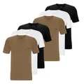 BOSS Herren Classic T-Shirts Kurzarm Shirts Pure Cotton Crew-Neck 6er Pack, Farbe:Mehrfarbig, Artikel:-265 beige/White/Black, Größe:XL