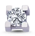 EinStein Diamant Single-Ohrstecker, 0,40 Carat Herren Diamant Solitär EinStein Ohrringe in 585`er Weißgold