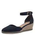 Tamaris Damen Pumps mit Keilabsatz Leder, blau, 36 EU