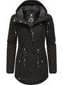 Ragwear Damen Winterjacke warmer Kurzmantel mit Kapuze Monadis Black Label Intl Black22 Gr. XXL