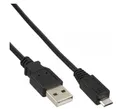 InLine Micro-USB 2.0 Kabel, USB-A Stecker an Micro-B Stecker, schwarz, 3m