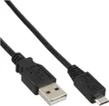 InLine Micro-USB 2.0 Kabel, USB-A Stecker an Micro-B Stecker, schwarz, 3m (31730)