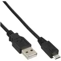 INLINE Micro-USB 2,0 Kabel, USB-A Stecker an Micro-B Stecker, schwarz, 3m