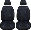 Schonbezüge Sitzbezüge für VW T5 Multivan Bj 2003-15 in Schwarz/Blau N306