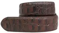 BELTINGER Wechselgürtel mit Druckknöpfen Krokoprägung 4 cm | Druckknopf-Gürtel für Damen 40mm Kroko-Optik | Kroko-Muster ohne Schnalle | Braun 80cm