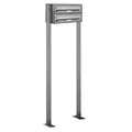 AL Briefkastensysteme 2er Edelstahl Standbriefkasten rostfrei als 2 Fach Briefkastenanlage DIN A4 in Postkasten Doppel-Briefkasten Design modern