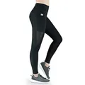 Formbelt Damen Sport Leggings Lang atmungsaktiv mit Tasche Mesh Einsatz, Handytaschen Damen lauftights Blickdicht Fitness wandern Walking hoher Bund Tummy Control Handy Netzstoff schwarz M