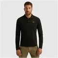 PME LEGEND Langarm-Poloshirt mit Logo-Aufnäher schwarz M (50)