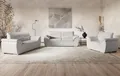 Polstergarnitur COTTA "Leandra", weiß (altweiß), Leder PAMPAS, Sitzmöbel-Sets, Polstergarnitur, Set bestehend aus: 2-Sitzer & 2,5-Sitzer