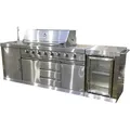 Outdoorküche BBQ, Außenküche mit Gasgrill, Outdoor Küche in silber, 2630 x 580 x 1190 mm - Silber