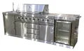 Teico Gasgrill Outdoorküche BBQ, Außenküche, Outdoor Kitchen in silber, 2630 x 580 x 1190 mm