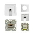 ProfiPatch Netzwerkdose Cat6A Netzwerkdose Unterputz 500MHz Lan Dose CAT7,CAT6A,CAT6,CAT5 Unterputz 1X RJ45 Port Anschluss rechts/links POE lan Steckdose unterputz geschirmt rj45 dose weiß