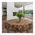 laro Tischdecke Wachstuch-Tischdecken Kaffee Braun Rund 140cm