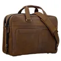 Gusti Leder Aktentasche Herren Ripley - Laptoptasche Herren aus Büffelleder - Businesstasche & Arbeitstasche Herren für Laptop bis 15 Zoll - Braun