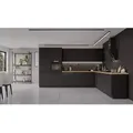 Winkelküche SIENA 350x290 cm Küchenzeile Einbauküche Eckküche Küche Schwarz matt