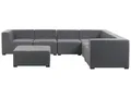 Beliani Luxuriöses 7-teiliges Outdoor Lounge Set grau Polsterbezug linksseitig Arezzo