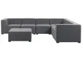 Luxuriöses 7-teiliges Outdoor Lounge Set grau Polsterbezug linksseitig Arezzo