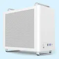 NEWWAY - NC1 Tragbares Mini-Tower-PC-Gehäuse - Kompatibel mit Mini-ITX, ITX, Micro-ATX - Typ C USB - 1 x Lüfter inklusive 9MM 3 PIN Molex - Metallgitterwand (Weiß)