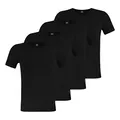 BOSS Herren Modern T-Shirts Cotton Stretch Slim Fit Crew-Neck 4er Pack, Farbe:Schwarz, Artikel:-001 Black, Größe:L