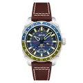AVI-8 Hawker Hunter Atlas GMT Automatikuhr für Herren, 44 mm, mit Lederband, AV-4122, Erdblau, Armband
