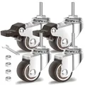 Möbelrollen Gummirollen mit Bremsen 25mm M6-1 x 20mm Transportrollen