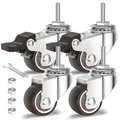 Hochwertige Möbellenkrollen 25mm mit Bremsen - 4 Stück für 40kg Tragfähigkeit
