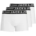 Jack & Jones Boxer Sense Trunks (Packung, 3-St., 3er-Pack) Baumwollmischung, elastisches Bündchen weiß XXL